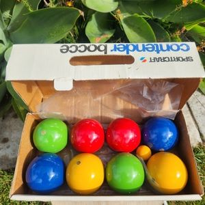 Bocce Ball Set Sportcraft 80s Made In Italy W/ Original Box Vintage Complete Set